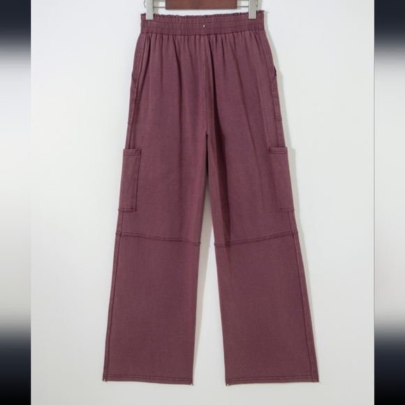 Boutique Mineral Red 100% Cotton Cargo Pants - Picture 4 of 8